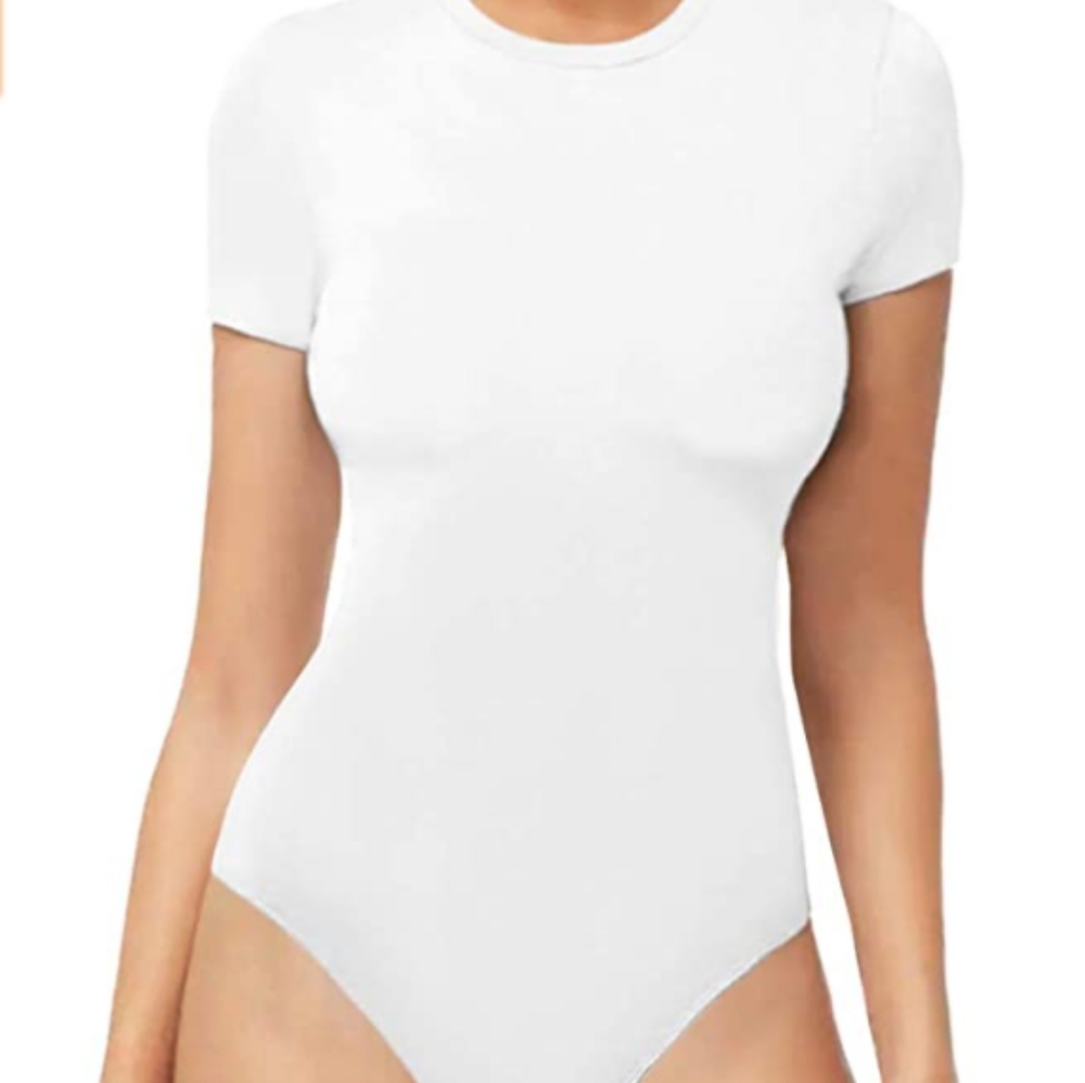 White Short Sleeve Tee Bodysuit